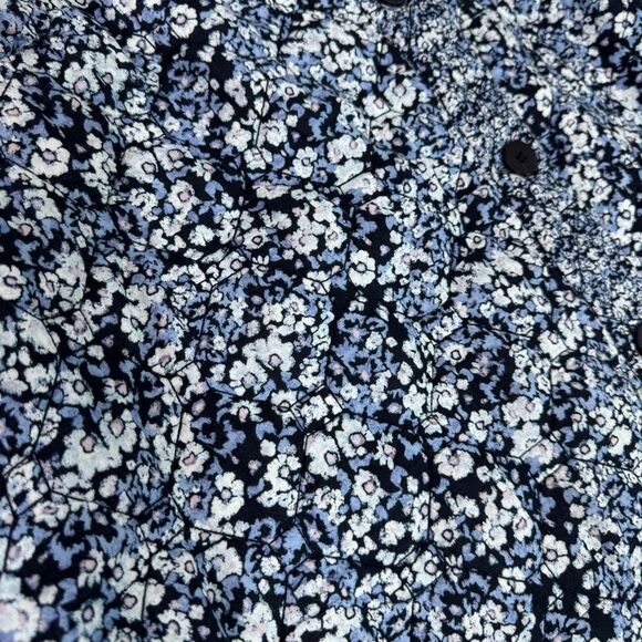 J Jill Jacket Womens 2X Blue Quilted Floral Button Up Granny Boho Long Sleeve - Picture 4 of 13